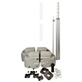 Флагшток телескоп, 5 м, с баннерным плечом, на усиленном пластиковом основании