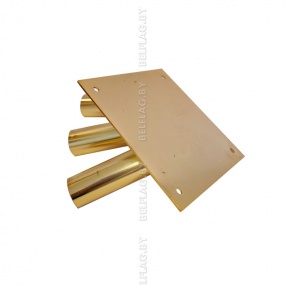 Кронштейн настенный d30мм, из нержавеющей стали, на 3 флага, цвет золото