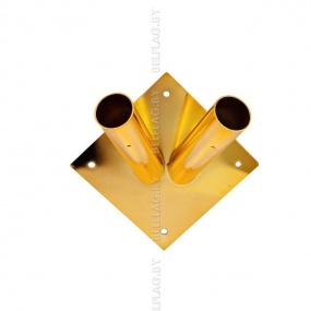 Кронштейн настенный d30мм, из нержавеющей стали, на 2 флага, цвет золото