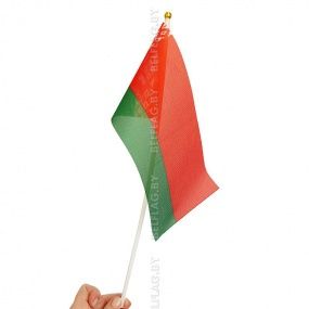 Флажки тканевые РБ с навершием шар (100 штук) 30 см