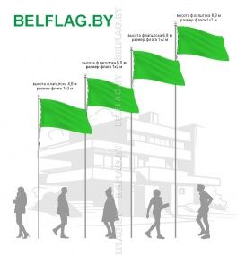 Флагшток алюминиевый 4,8 м, уличный, телескопический, с навершием шар