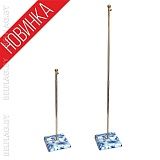 Флагшток настольный, телескоп., с подставкой из бело-голубого мрамора