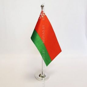 Флагшток настольный, однорожковый 35 см, с навершием шар, серебро DR35S