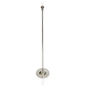 Флагшток настольный, однорожковый 35 см, с навершием шар, серебро DR35S