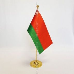 Флагшток настольный, однорожковый 35 см, с навершием шар, золото DR35G