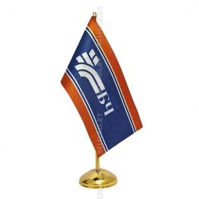Флагшток настольный, металлический, однорожковый 32 см, золото Флагшток настольный, металлический, однорожковый 32 см, золото