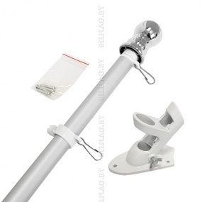 Флагшток настенный из алюминия, 180 см, с кронштейном 45/90 градусов