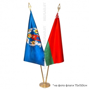  Флагшток напольный на два флага, металлический, золотой, телескопический до 3 м, с двумя навершиями