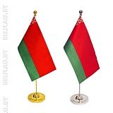 Флажок атласный 12*24см настольный на однорожковой металл. подставке 35 см