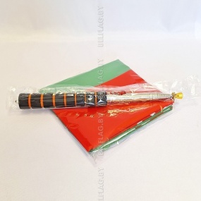 Флагшток телескопический из нержавейки, с мягкой ручкой и флагом Беларуси 50×100 см