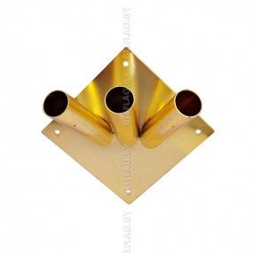 Кронштейн настенный d30мм, из нержавеющей стали, на 3 флага, цвет золото