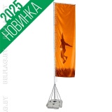 Флагшток телескоп, 7 м, с баннерным плечом на пластиковом основании