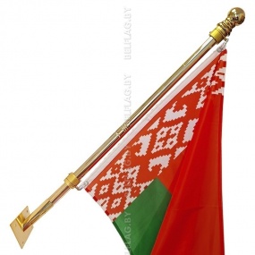 Флагшток настенный из нержавеющей стали 180 см, с кронштейном 45 гр., цвет золото