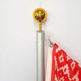 Флагшток алюминиевый 6,9 м, уличный, телескопический, с навершием шар