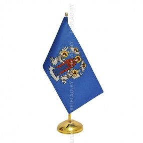 Флагшток настольный, металлический, однорожковый 32 см, золото Флагшток настольный, металлический, однорожковый 32 см, золото