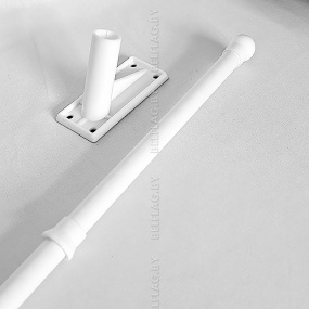 Флагшток настенный, пластиковый, белый, длина 120 см