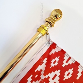 Флагшток настенный из нержавеющей стали 180 см, с кронштейном 45 гр., цвет золото