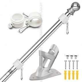 Флагшток настенный из нержавеющей стали 180 см, с кронштейном