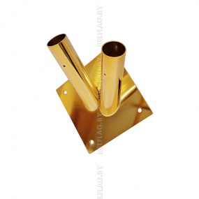 Кронштейн настенный d30мм, из нержавеющей стали, на 2 флага, цвет золото