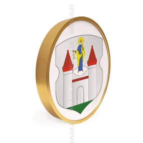 Герб г. Борисова д. 30 см в золотой раме Герб г. Борисова д. 30 см в золотой раме