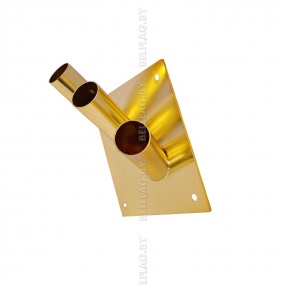 Кронштейн настенный d30мм, из нержавеющей стали, на 3 флага, цвет золото
