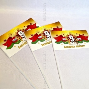 Флажки на палочке бумажные 9 мая (50 шт.)