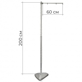 Флагшток рекламный 2 м, с баннерным плечом, интерьерный, на пластиковой подставке