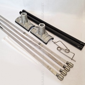 Комплект крепежа рекламного баннера на столб, рекламное поле 40х100 см